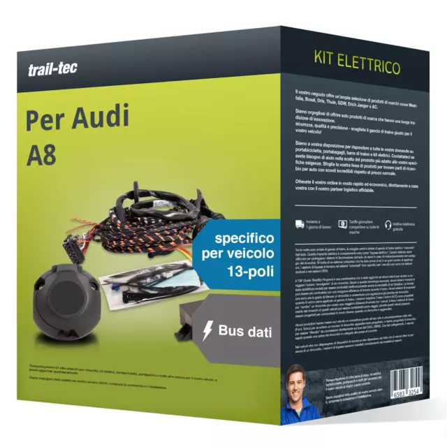 Kit elettrico spec. 13 poli adatto per AUDI A8 10.2002 - 02.2010 trail-tec Nuovo