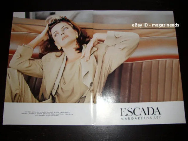 vintage ESCADA 2-Page PRINT AD Fall 1996 Paulina Porizkova PRETTY WOMAN