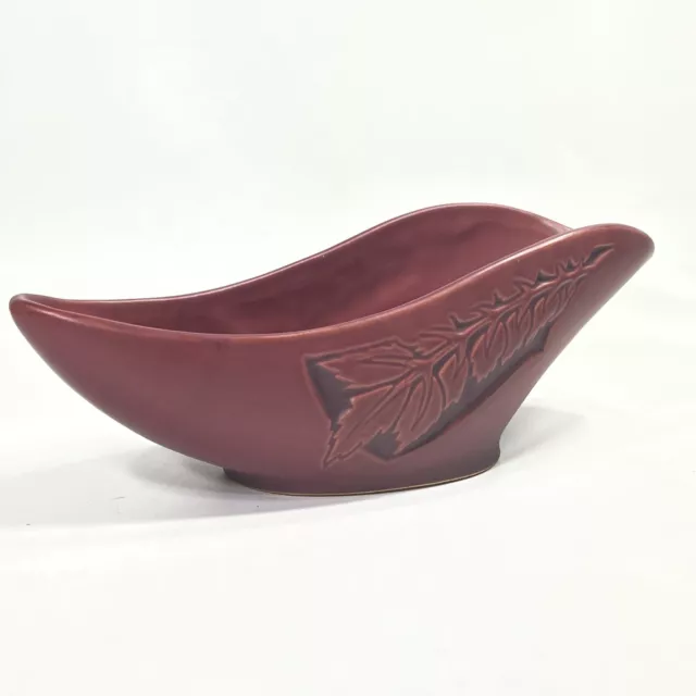 Vintage MCM Roseville Pottery Red Silhouette Planter Bowl 728-10