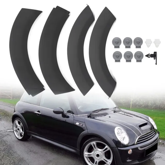 4PCS Front Wheel Arch Fender Flares Hood Trim For Mini Cooper 2002-2008 New