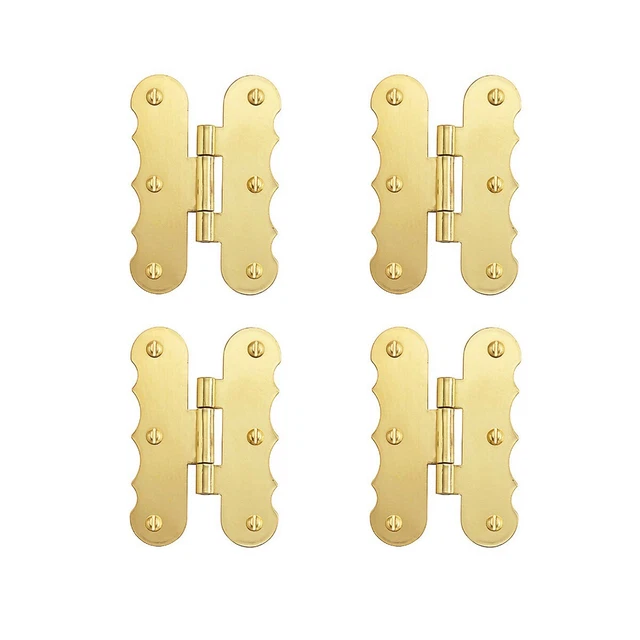 4 Door Hinges Scalloped Flush Cabinet Hinges Solid Brass Folding Cabinet Door