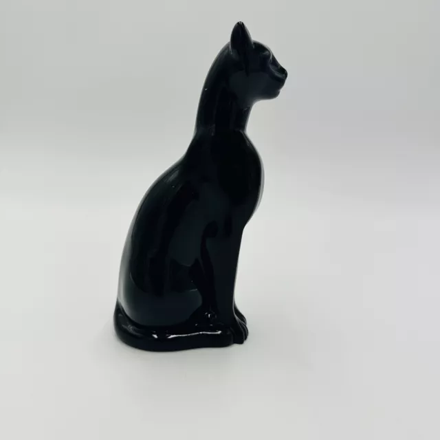 Baccarat Crystal French Black Cat Figurine Made In France Vintage Signed