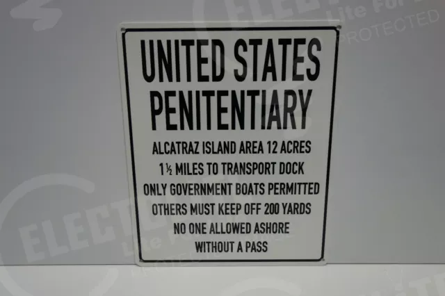 ALCATRAZ USA Prison sign Porcelain over steel Directions 1/2 Mile