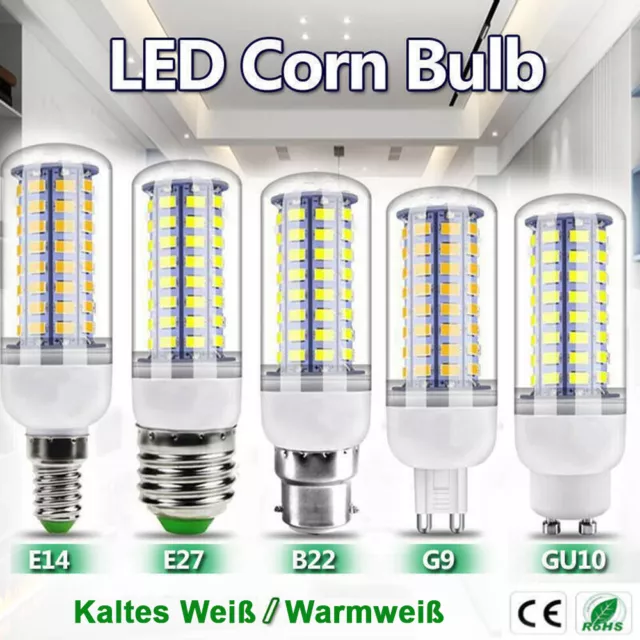 Mais LED Birne 7W-30W E27 GU10 E14 G9 B22 Sockel Leuchtmittel Licht Glühlampe