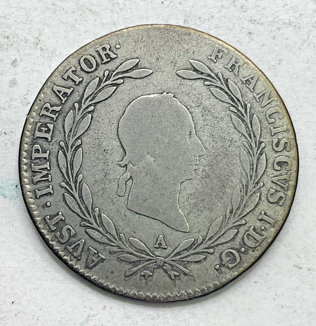 1825 A 20 Kreuzer Silver Austria