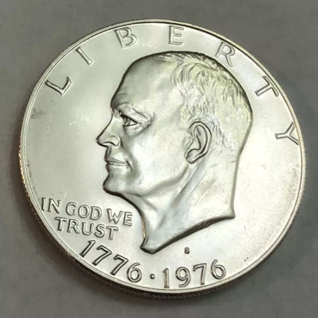 Bicentennial 1776-1976S 40% silver gem BU Eisenhower IKE dollar.  #1