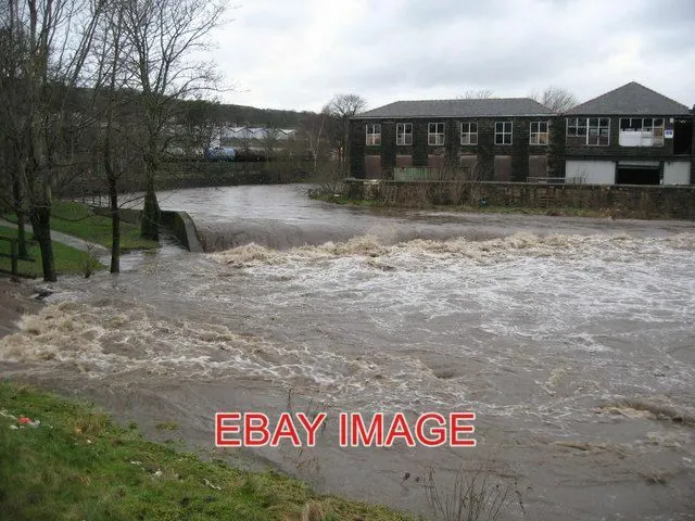 Photo  River Irwell Weir With The River Irwell In Full Flow After Heavy Rain The