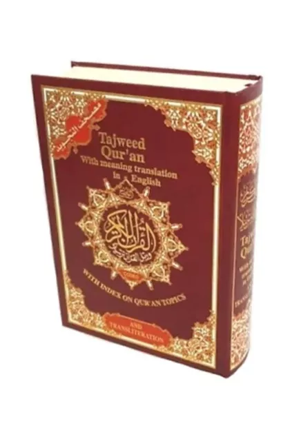 Tajweed Quran with English Translation & Transliteration (Large) Red/Black/Blue