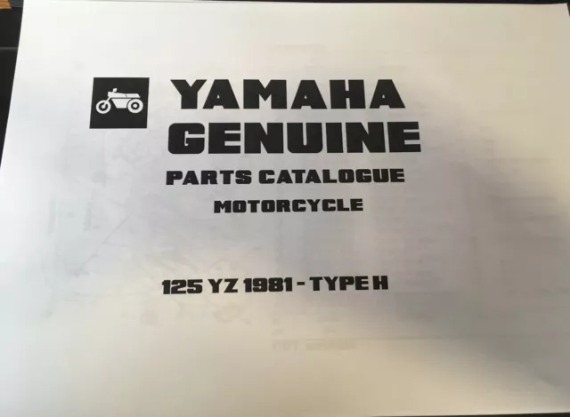 YAMAHA 125 YZ PARTS LIST MANUAL CATALOGUE 1981 4V2 paper bound copy nos