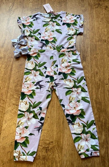 Abito Ted Baker 4-5 anni tuta floreale nuova con etichette fiocco opale di marca