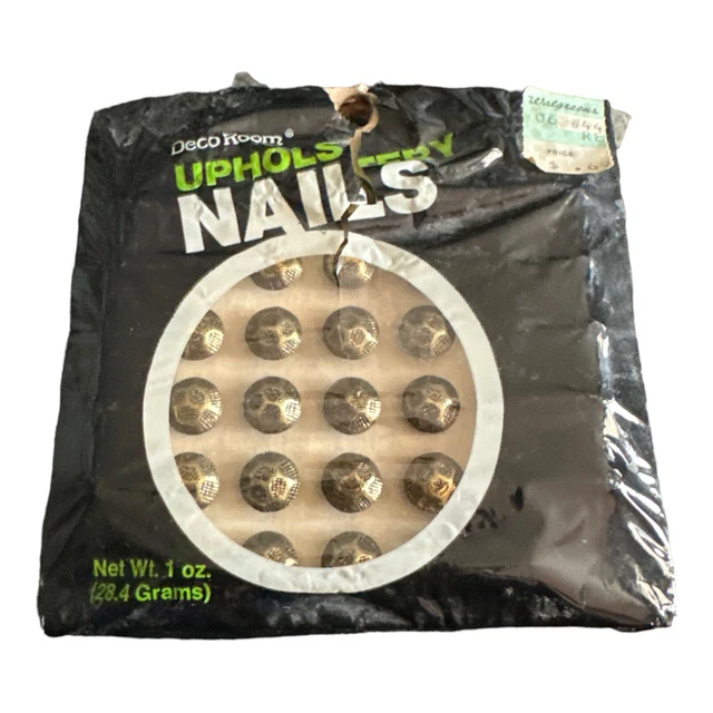 Deco Room Decorative Nails Upholstery Tacks Hammered Antique Brass 42pcs USA