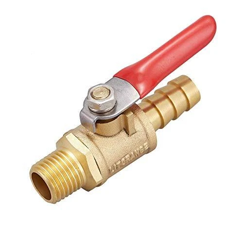 2 PCS Brass Water Mini Ball Valve Shut Off Switch, 1/4" NPT Male Thread x 3/8