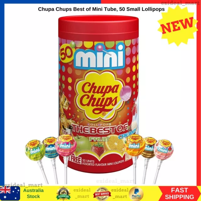 Chupa Chups Best of Mini Tube, 50 Small Lollipops | FREE SHIPPING NEW AU