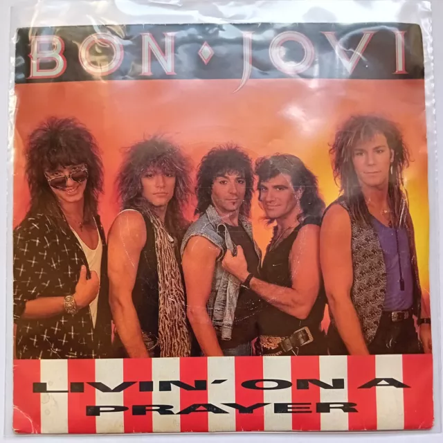 Bon Jovi - Livin' On A Prayer / Wild In The Streets 7" Vinyl Record 1986 VER 28