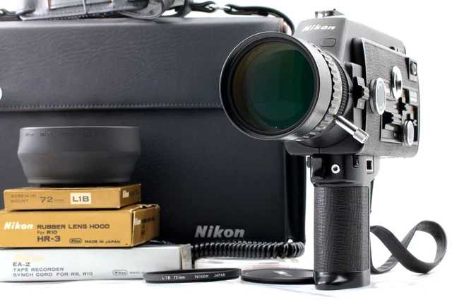 ¡Todo funciona! 【Casi como nueva】 Cámara de cine Nikon R10 Super8 8 mm cine 7-70 mm de JAPÓN
