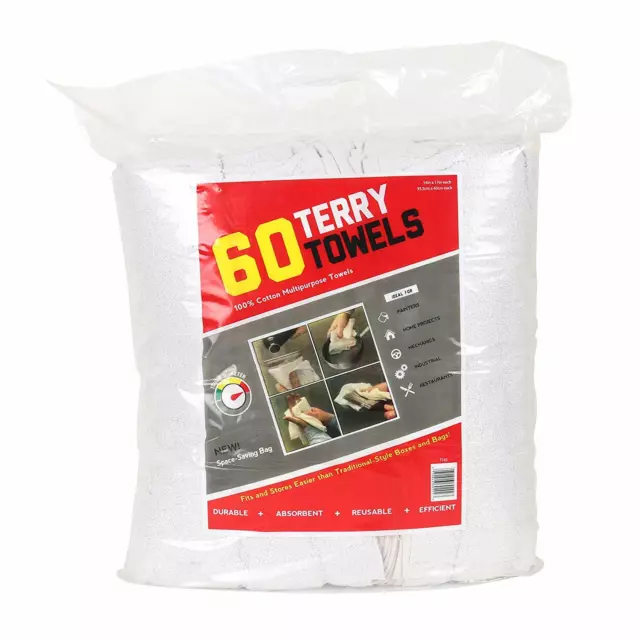 Cloth Rag Terry Cloth White 14 in x 17 in 50 lb Model: G206050PC