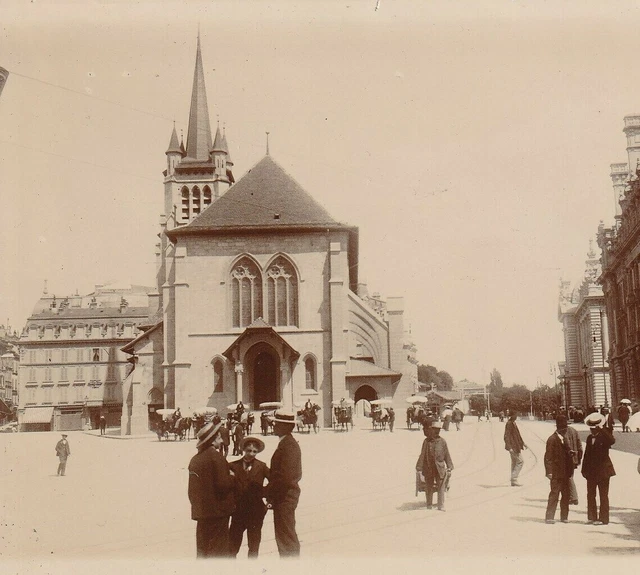 PHOTO ANCIENNE LAUSANNE EGLISE ST FRANCOIS LAC LEMAN SUISSE 12 X 9 cm