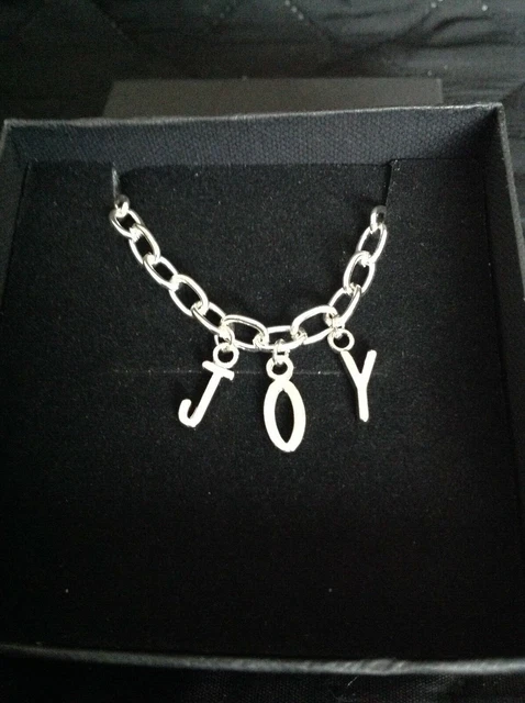 BNIB Handmade Silver Tone Large Link Toggle "JOY" Bracelet
