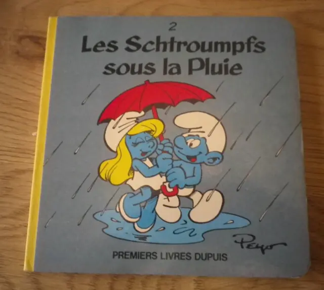 Les schtroumpfs sous la pluie - Peyo - livre enfant - 1983