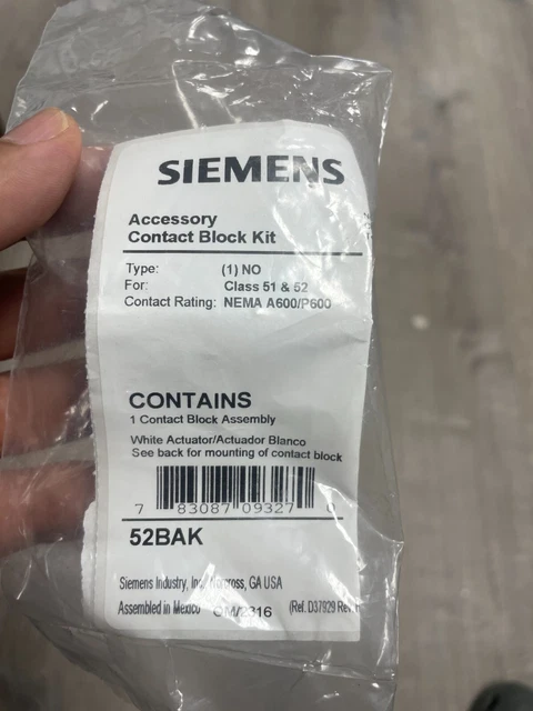 (LOT OF 6) NEW Siemens 52BAK Contact Block Kit - Class 51 & 52