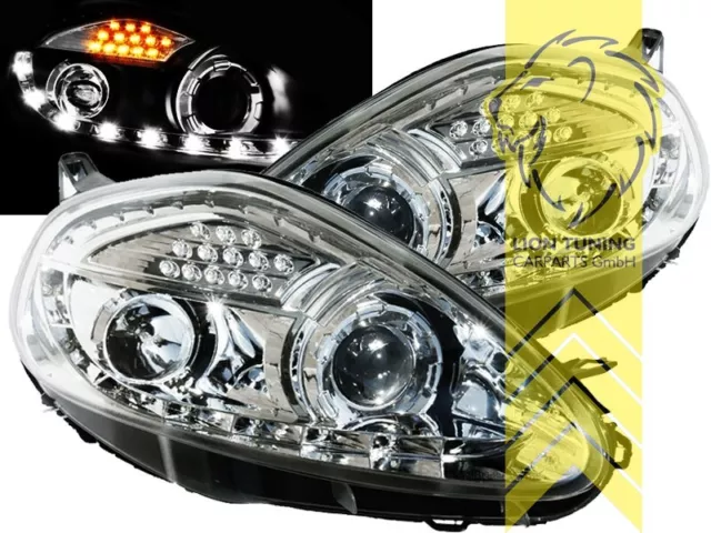 LED Tagfahrlicht Optik Scheinwerfer für Fiat Grande Punto Typ 199 chrom