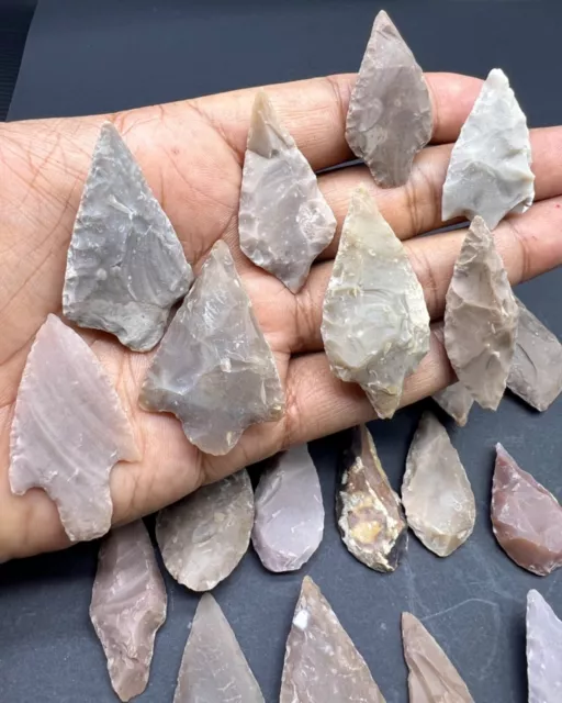 Rare Ancient Old Islamic Era Natural Agate Stone Lot Of 25 Pics Authentic Spears