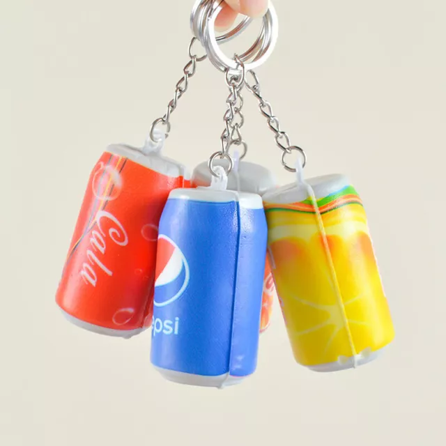 Artificial Doughnut Cola Drink Hamburger Fries Keychain Pendant