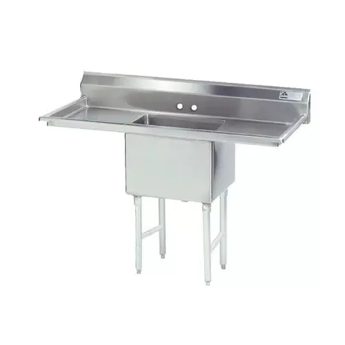 Advance Tabco 1 Compartment Sink 18"x24"x14" Size Bowl 18" Two Drainboards