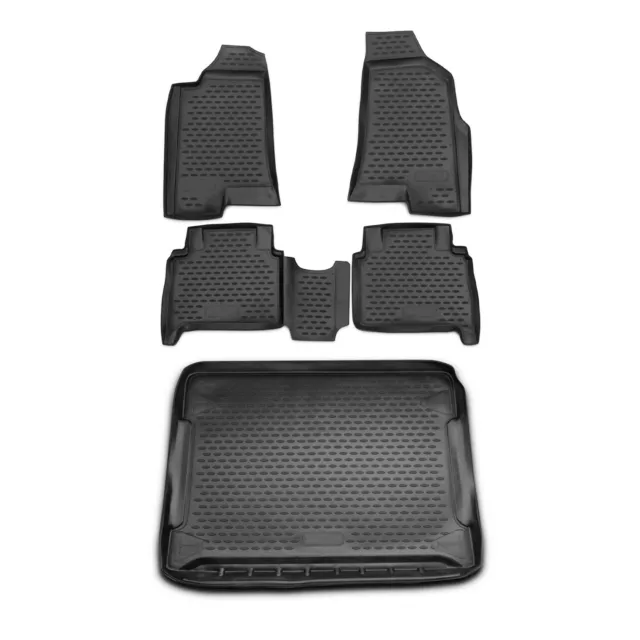 Custom Floor Mats & Cargo Liners for Hummer H3/H3T 2006-2010 Black 5 Pcs