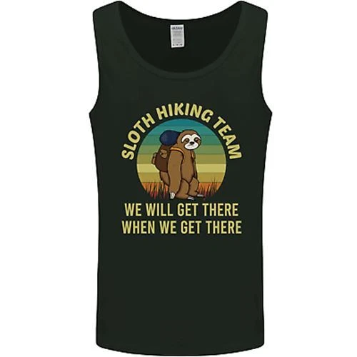 Sloth Hiking Team Funny Trekking Walking Mens Vest Tank Top