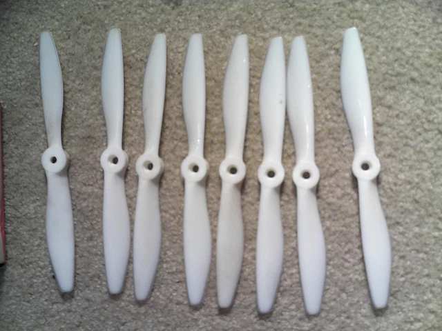 Vintage Lot of 8 RC Airplane Grish Tornado 9-6 Pusher White Nylon Propellers NOS Vintage Lot of 8 RC Airplane Grish Tornado 9-6 Pusher White Nylon Propellers NOS