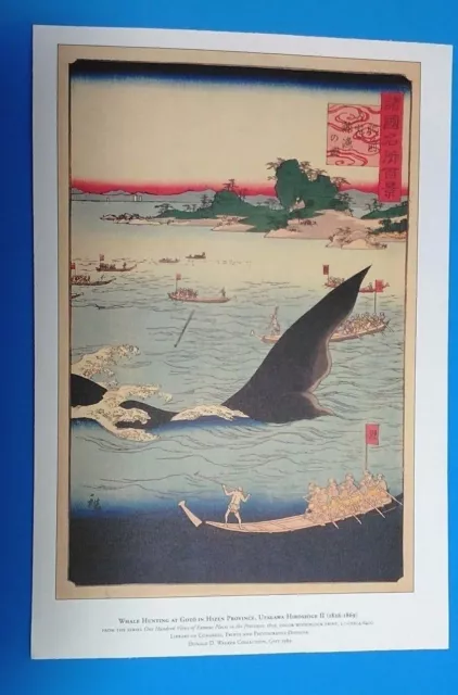 Whale Hunting Art Print Goto in Hizen Province Series 100 Views of Famous Places