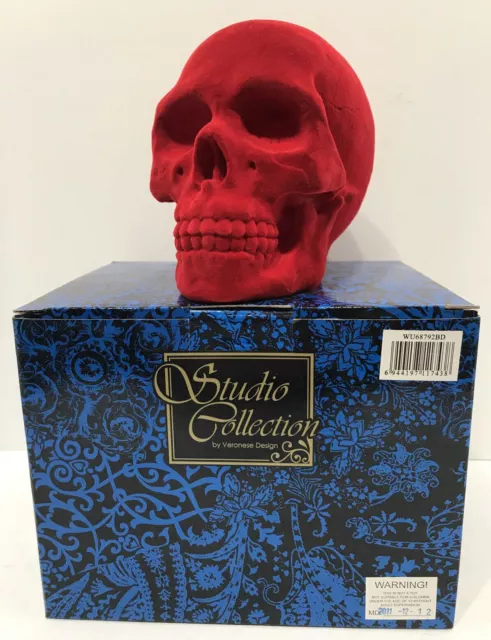 Halloween Skull Piggy Bank Veronese Gothic RED Velvet Macabre New Novelty BD