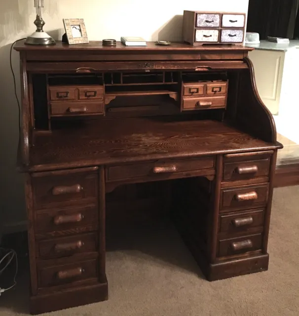 Antique  Bankers Roll Top Desk