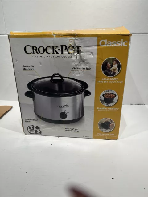 Crock Pot SCR450-PT 4.5 qt Slow Cooker, Black Demask Pattern