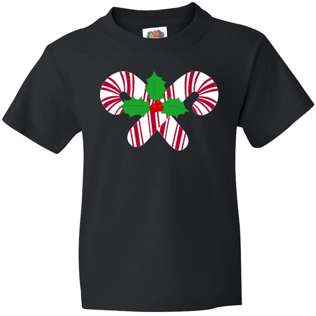 Inktastic Candy Canes And Holly Christmas Youth T-Shirt Holiday Cute Clothing