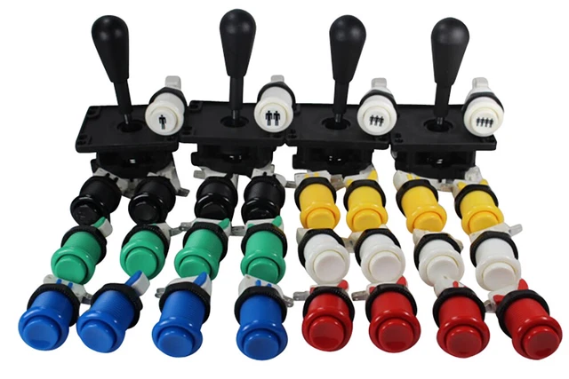 Happ Arcade Control Panel Multi-Color Kit - 4 Player - Ultimate Joysticks Happ Arcade Control Panel Multi-Color Kit - 4 Player - Ultimate Joysticks