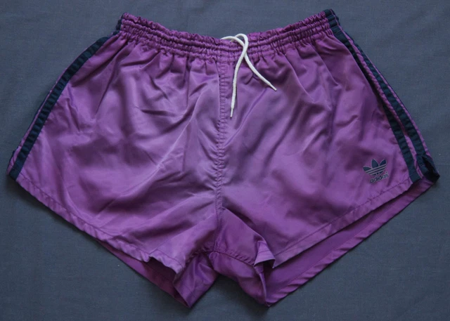 Short De Tennis Vintage En Nylon Brillant Blanc - Taille 28-32 - Années 80 - Occasion