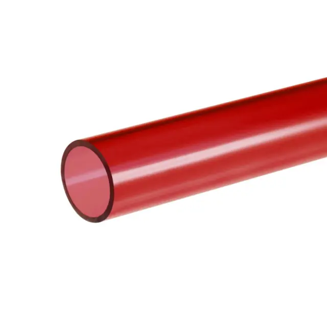 Rigid Acrylic Pipe 17mm ID x 20mm OD x 500mm Round Tube Red