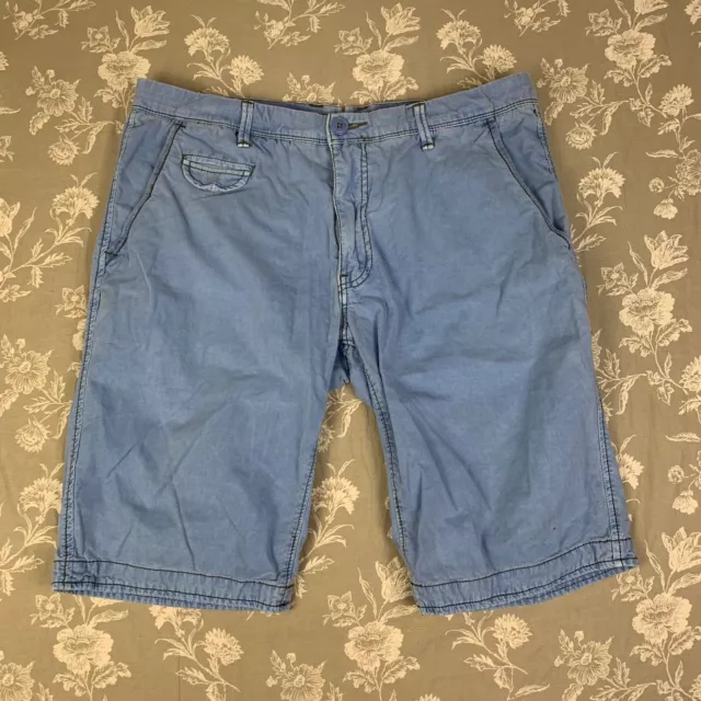 Jet Lag Jeans Shorts Men's 34 Cotton Blue Washed Distressed Bermuda Cargo 11"