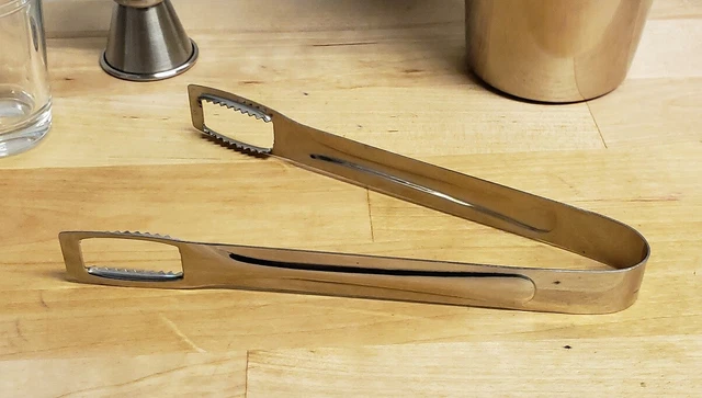 6-1/2" Professional ICE TONGS  Stainless Steel Serrated Bar Garnish & Condiment