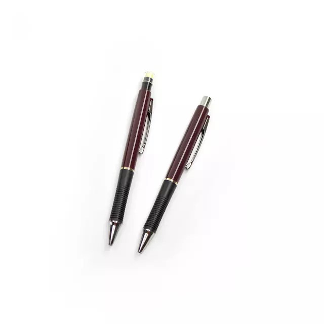 Stainless Steel Mechanical Pencil 0.5mm HB & Ballpoint Pen Fine Point 0.7mm Set