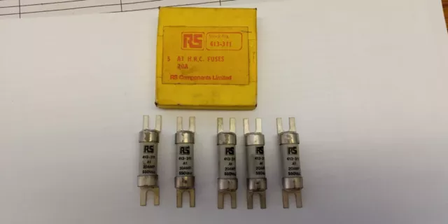 PACK OF 5 X  20A FUSES BS88 550V industrial HRC A1 fuse,20A,