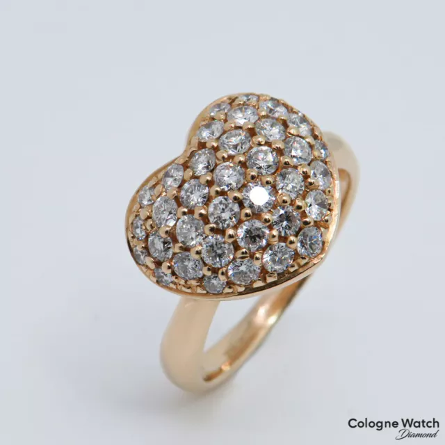 Ring Bandring mit ca. 0,20ct W-si Brillant + ca. 0,45 Rubin in 750/18K Rosegold