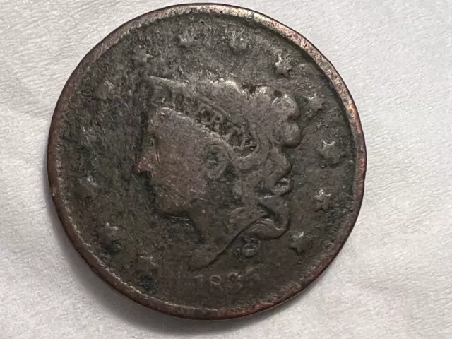 1835 CORONET HEAD LARGE CENT........................with FREE shipping