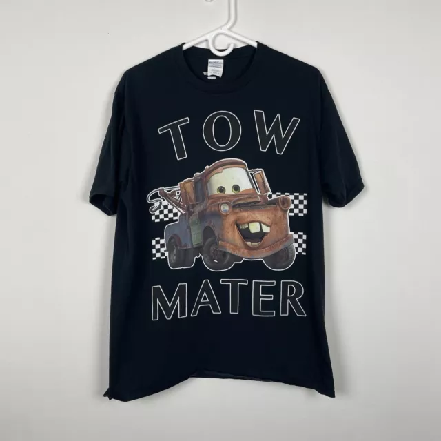 Disney Pixar Cars Tow Mater T-shirt Tuh-Mater Tow Truck Size Large L Black Rare