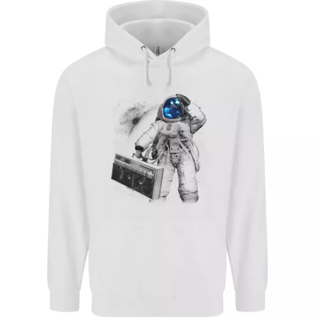 Felpa con cappuccio Space Ghetto Blaster Astronaut musica da uomo 80% cotone