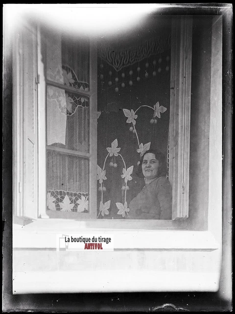 Plaque verre photo ancienne négatif noir et blanc 13x18 cm Saint