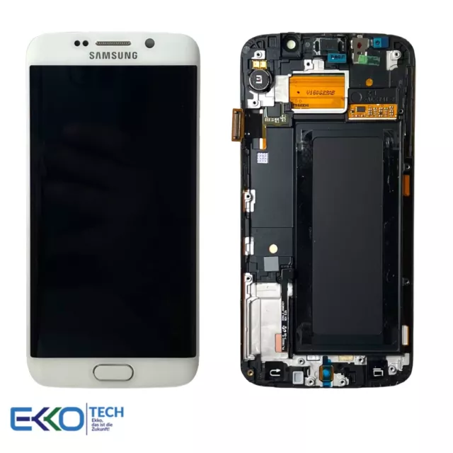 Original Samsung Galaxy S6 Edge SM-G925F Duos LCD Display Touch Screen Bild Weiß