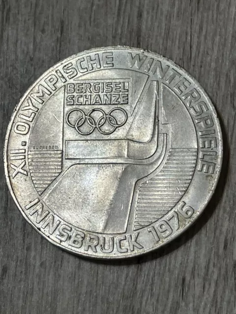 1976 Innsbruck Olympic Winter Games  - Silver 100 Schilling Austrian Coin-